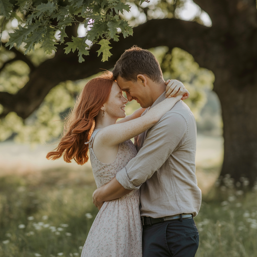 Couple partageant un moment de connexion et de complicité